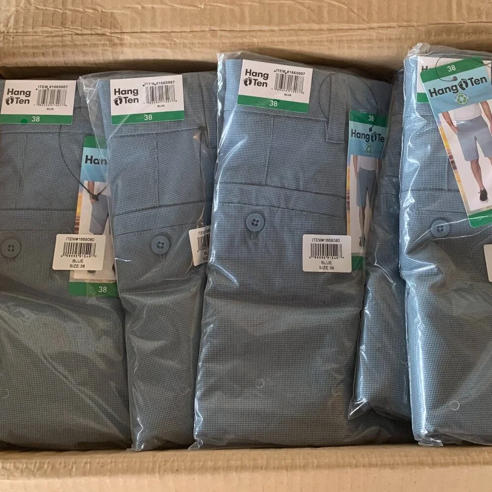 6 Pack MIXED SIZES HANG TEN Hybrid Men's Adjustable Board Chino Beach Shorts